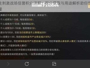 绝地求生刺激战场信誉积分详解：积分获取与用途解析助你提升游戏体验质量