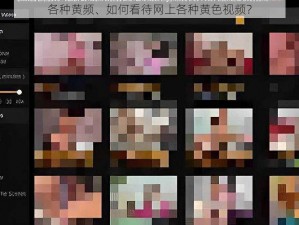 各种黄频、如何看待网上各种黄色视频？