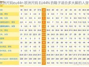 欧洲尺码eu44n 欧洲尺码 EU44N 的鞋子适合多大脚的人穿？