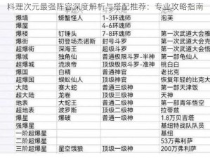 料理次元最强阵容深度解析与搭配推荐：专业攻略指南