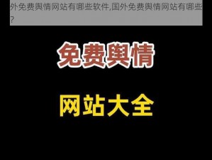 国外免费舆情网站有哪些软件,国外免费舆情网站有哪些软件？