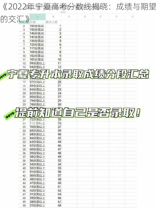 《2022年宁夏高考分数线揭晓：成绩与期望的交汇》