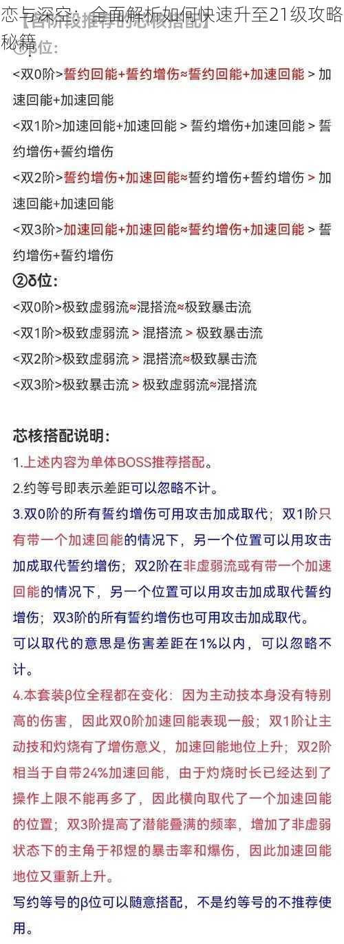 恋与深空：全面解析如何快速升至21级攻略秘籍