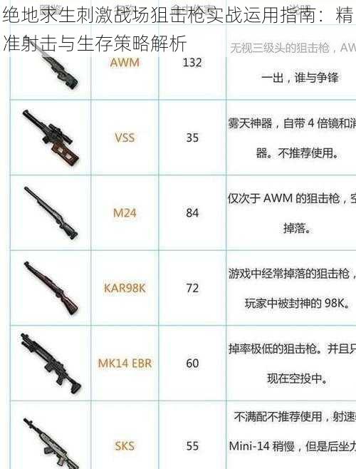 绝地求生刺激战场狙击枪实战运用指南：精准射击与生存策略解析