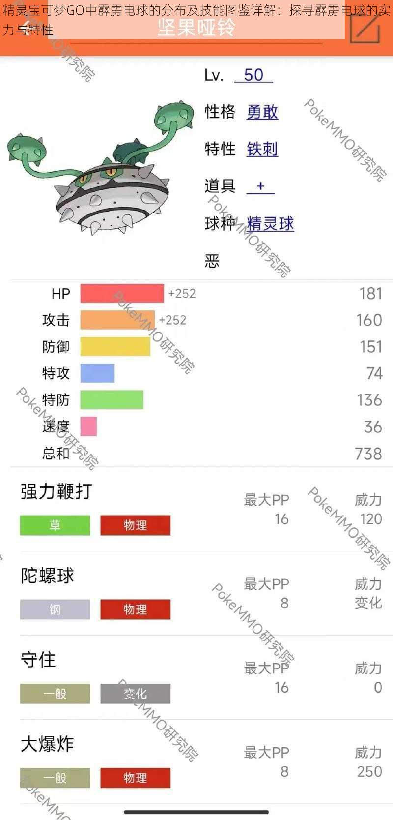 精灵宝可梦GO中霹雳电球的分布及技能图鉴详解：探寻霹雳电球的实力与特性