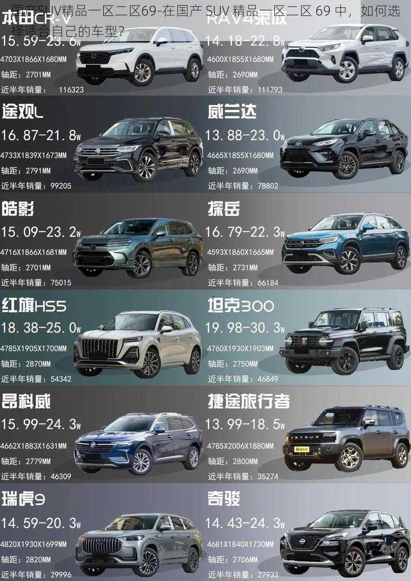 国产SUV精品一区二区69-在国产 SUV 精品一区二区 69 中，如何选择适合自己的车型？