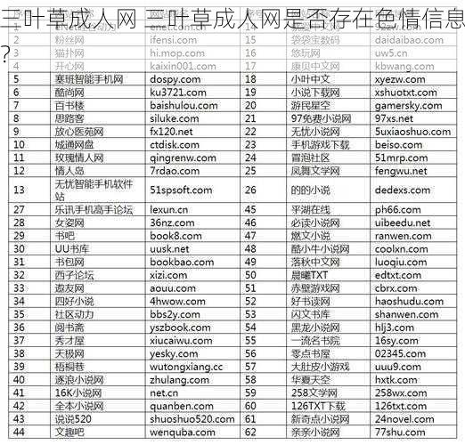 三叶草成人网 三叶草成人网是否存在色情信息？