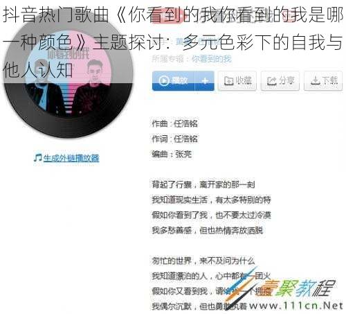 抖音热门歌曲《你看到的我你看到的我是哪一种颜色》主题探讨：多元色彩下的自我与他人认知