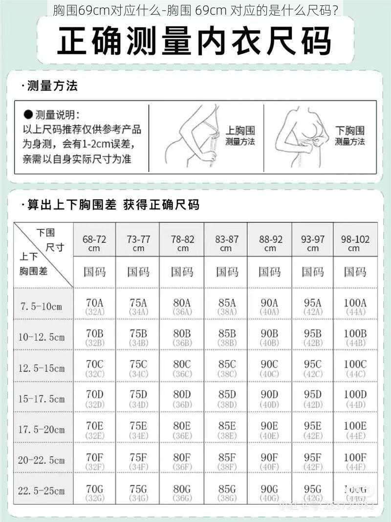 胸围69cm对应什么-胸围 69cm 对应的是什么尺码？