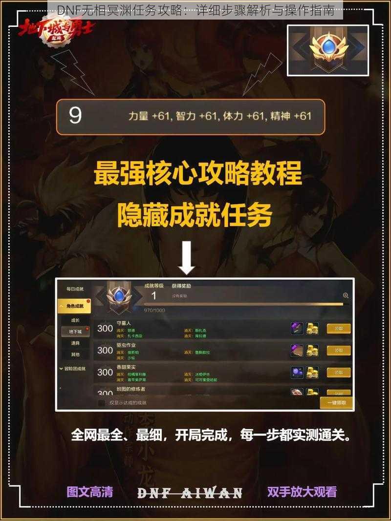 DNF无相冥渊任务攻略：详细步骤解析与操作指南