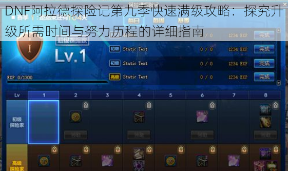 DNF阿拉德探险记第九季快速满级攻略：探究升级所需时间与努力历程的详细指南