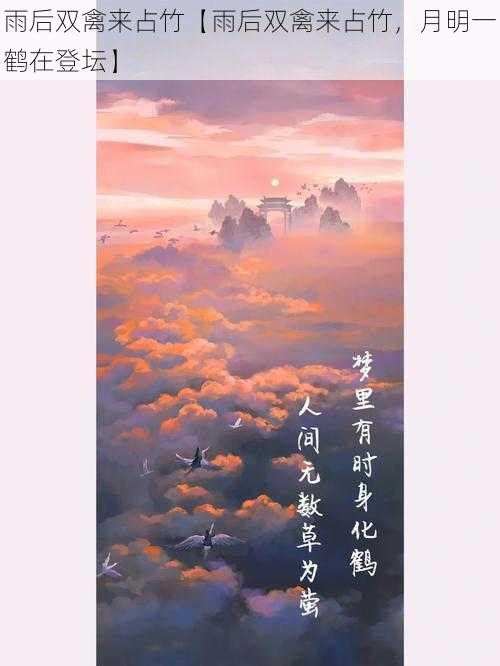 雨后双禽来占竹【雨后双禽来占竹，月明一鹤在登坛】