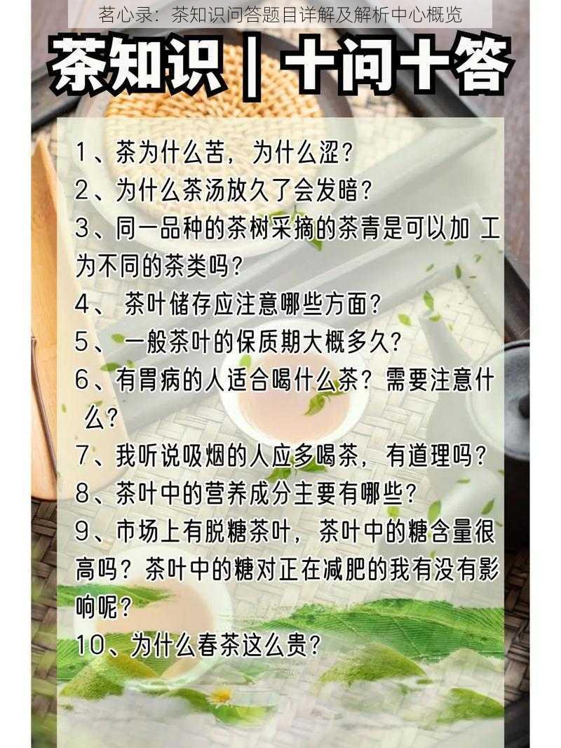 茗心录：茶知识问答题目详解及解析中心概览