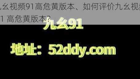 九幺视频91高危黄版本、如何评价九幺视频 91 高危黄版本？