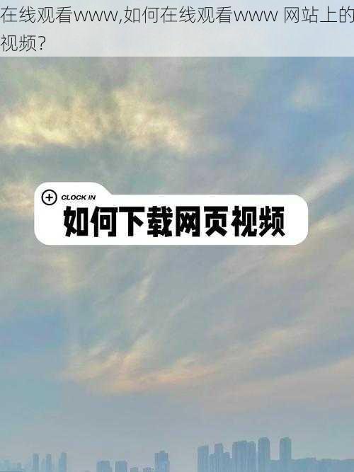 在线观看www,如何在线观看www 网站上的视频？