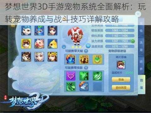 梦想世界3D手游宠物系统全面解析：玩转宠物养成与战斗技巧详解攻略