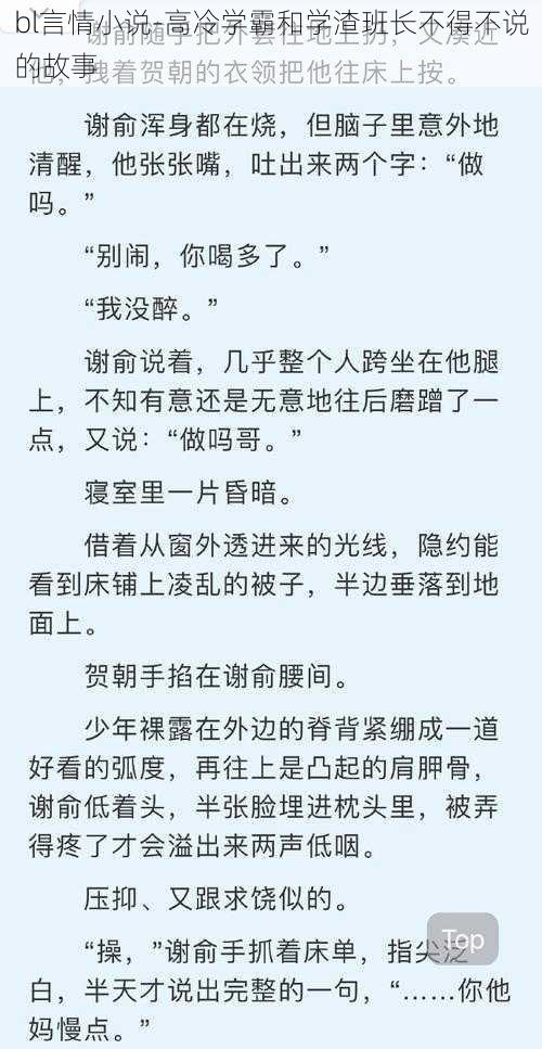 bl言情小说-高冷学霸和学渣班长不得不说的故事