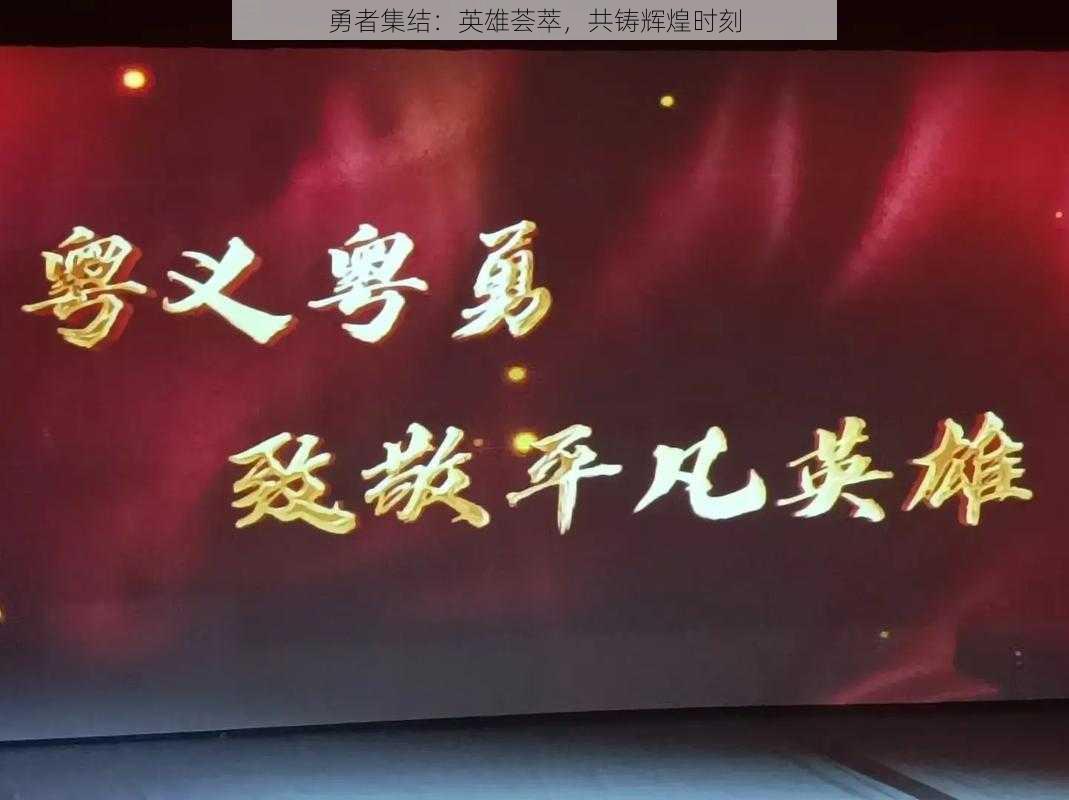 勇者集结：英雄荟萃，共铸辉煌时刻